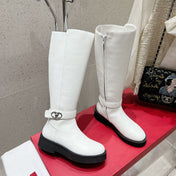 VALENTINO 25S KNEE-HIGH BOOTS IN WHITE CALFSKIN STYLE 9