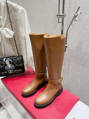 VALENTINO 25S KNEE-HIGH BOOTS IN BROWN CALFSKIN STYLE 8
