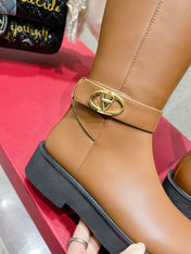 VALENTINO 25S KNEE-HIGH BOOTS IN BROWN CALFSKIN STYLE 8