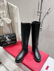 VALENTINO 25S KNEE-HIGH BOOTS IN BLACK CALFSKIN STYLE 7