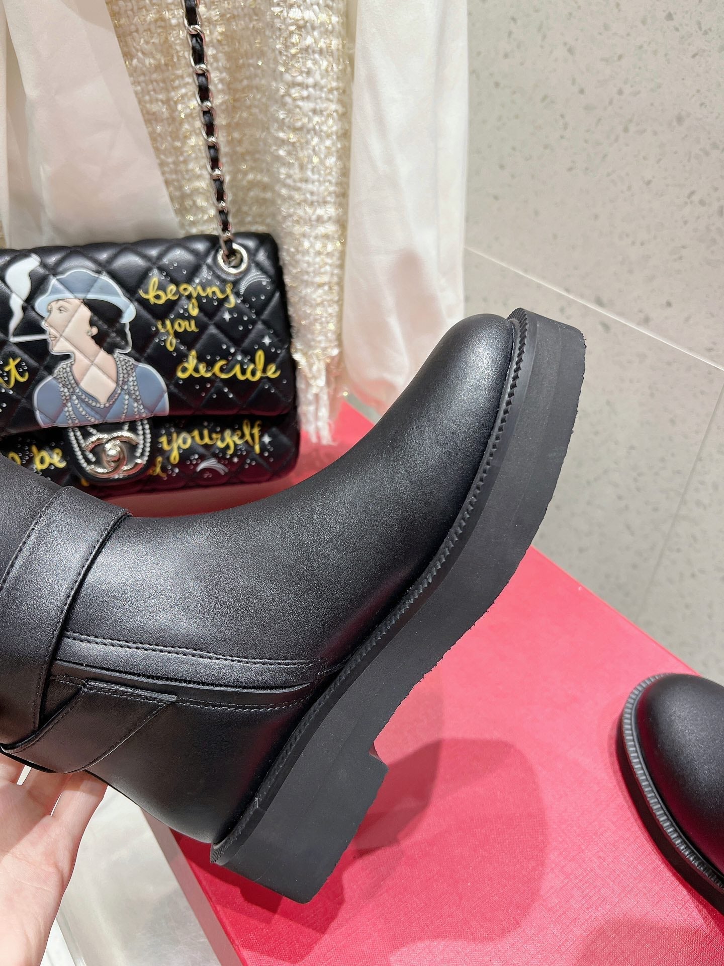 VALENTINO 25S KNEE-HIGH BOOTS IN BLACK CALFSKIN STYLE 7