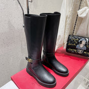VALENTINO 25S KNEE-HIGH BOOTS IN BLACK CALFSKIN STYLE 7