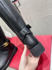 VALENTINO 25S KNEE-HIGH BOOTS IN BLACK CALFSKIN STYLE 7