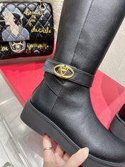 VALENTINO 25S KNEE-HIGH BOOTS IN BLACK CALFSKIN STYLE 7