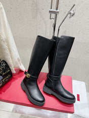 VALENTINO 25S KNEE-HIGH BOOTS IN BLACK CALFSKIN STYLE 7