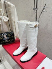 VALENTINO 25S KNEE-HIGH BOOTS IN WHITE CALFSKIN STYLE 6