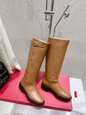 VALENTINO 25S KNEE-HIGH BOOTS IN BROWN CALFSKIN STYLE 5