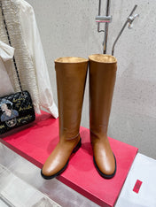 VALENTINO 25S KNEE-HIGH BOOTS IN BROWN CALFSKIN STYLE 5