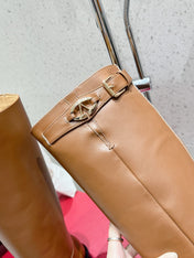 VALENTINO 25S KNEE-HIGH BOOTS IN BROWN CALFSKIN STYLE 5