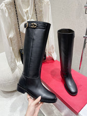 VALENTINO 25S KNEE-HIGH BOOTS IN BLACK CALFSKIN STYLE 4