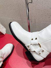 VALENTINO 25S KNEE-HIGH BOOTS IN WHITE CALFSKIN STYLE 3