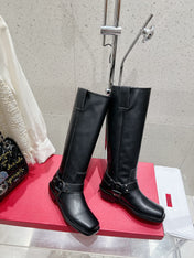 VALENTINO 25S KNEE-HIGH BOOTS IN BLACK CALFSKIN STYLE 1
