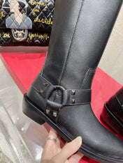 VALENTINO 25S KNEE-HIGH BOOTS IN BLACK CALFSKIN STYLE 1