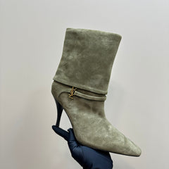 NIKI BOOTIES IN BASIL GREEN SUEDE