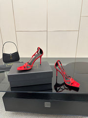 BALMAIN 25S LIPS SANDALS 10 IN CRIMSON RED SUEDE