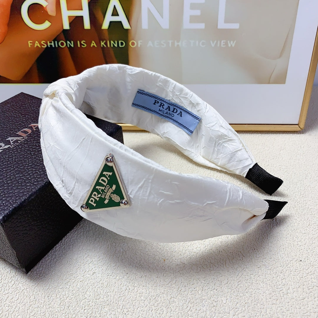 HEADBAND IN WHITE WRINKLED FABRIC 258838