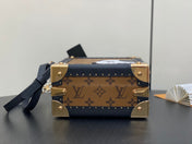 MINI SQUARE TRUNK 17 DOG PRINT IN BROWN MONOGRAM REVERSE CANVAS