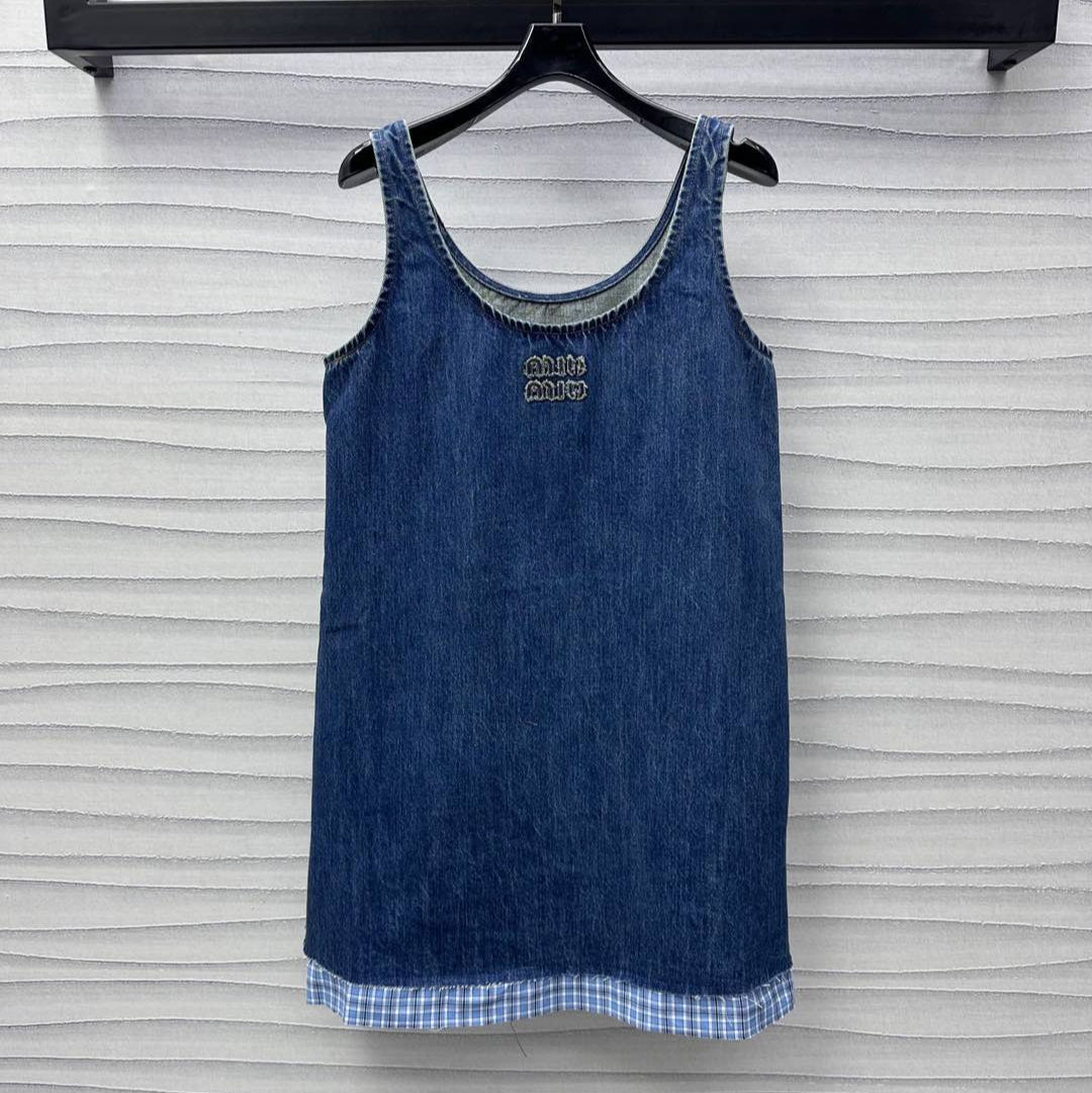 Miu Blue Denim Mini Dress
