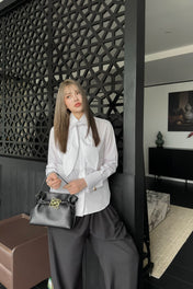 LOEWE BLACK GATHERED-WAIST PANTS