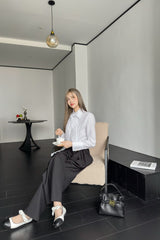 LOEWE BLACK GATHERED-WAIST PANTS