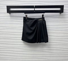 LOEWE BLACK RUCHED-WAIST SKIRT