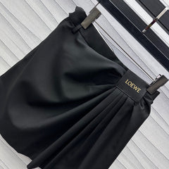 LOEWE BLACK RUCHED-WAIST SKIRT