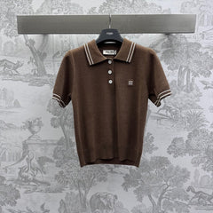 Miu 25 Polo T- Shirt Brown Wool 232022