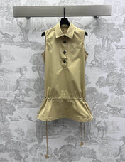 Gucci 25 Polo Shift Dress Cookies And Cream Polyester 231769