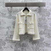 CHANEL PINK AND WHITE KNIT SWEATER 263624