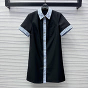 MIU 25S PATCHWORK PLAID DRESS 264573