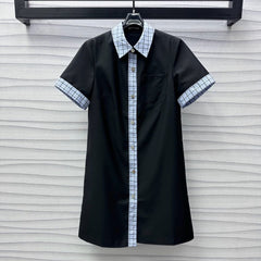 MIU 25S PATCHWORK PLAID DRESS 264573