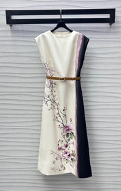 DIOR PRINTED DRESS WITH BELT 256706