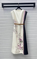 DIOR PRINTED DRESS WITH BELT 256706