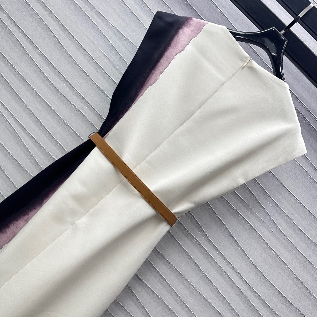 DIOR PRINTED DRESS WITH BELT 256706