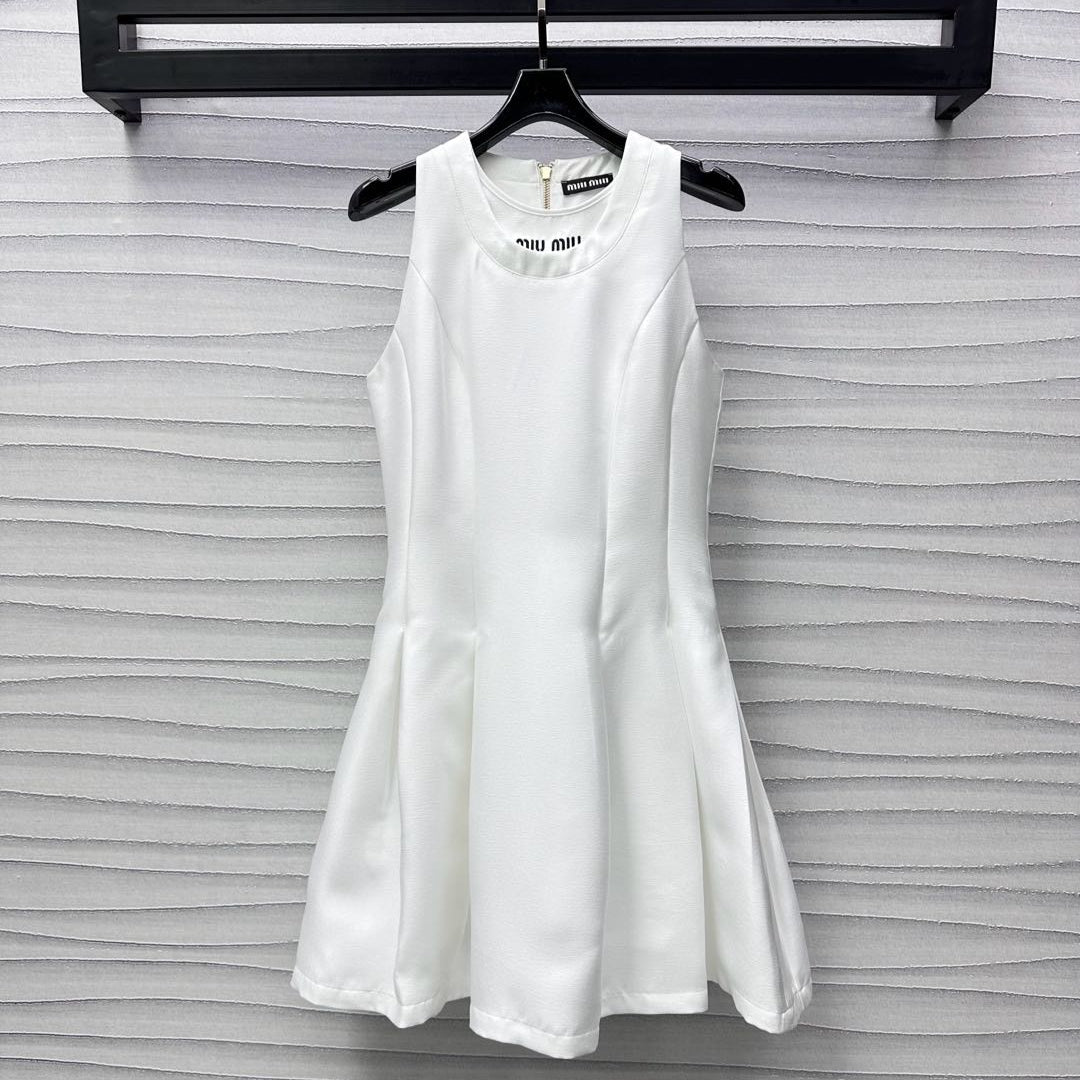 MIUMIU SLEEVELESS WHITE DRESS 267834