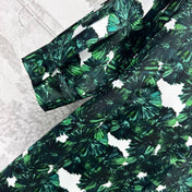 MAX MARA LONG-SLEEVE SHIRT DRESS WITH LEAF PRINT IN GREEN 267787