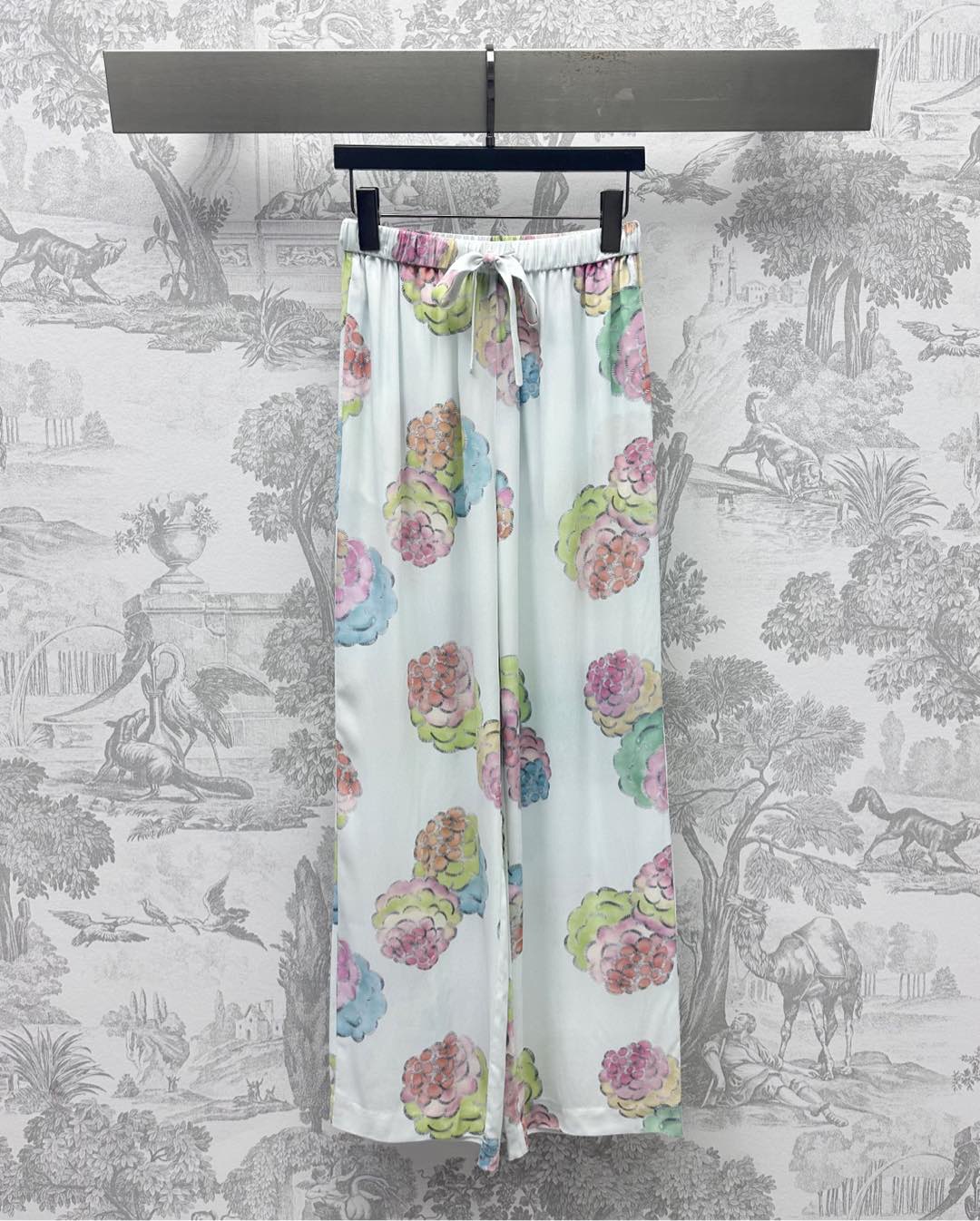 LV PRINTED STRAIGHT-LEG DRAWSTRING PANTS 267792