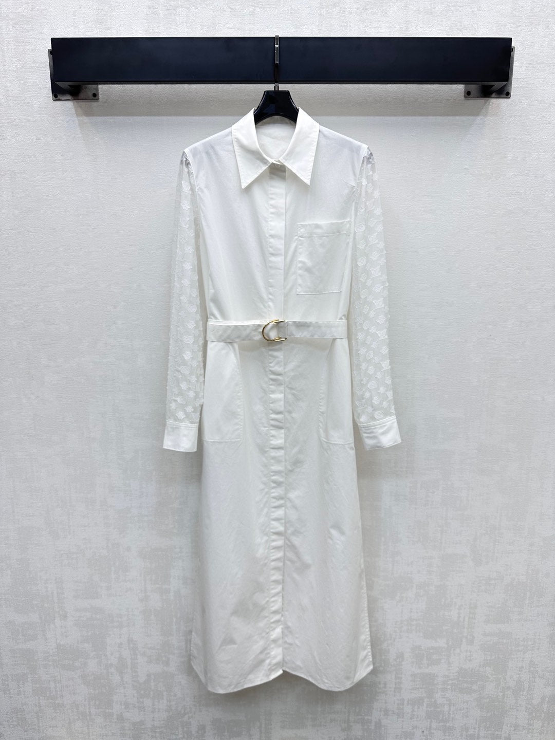 LV WHITE SHIRT DRESS WITH BELT 263740