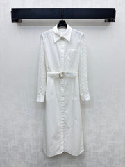LV WHITE SHIRT DRESS WITH BELT 263740
