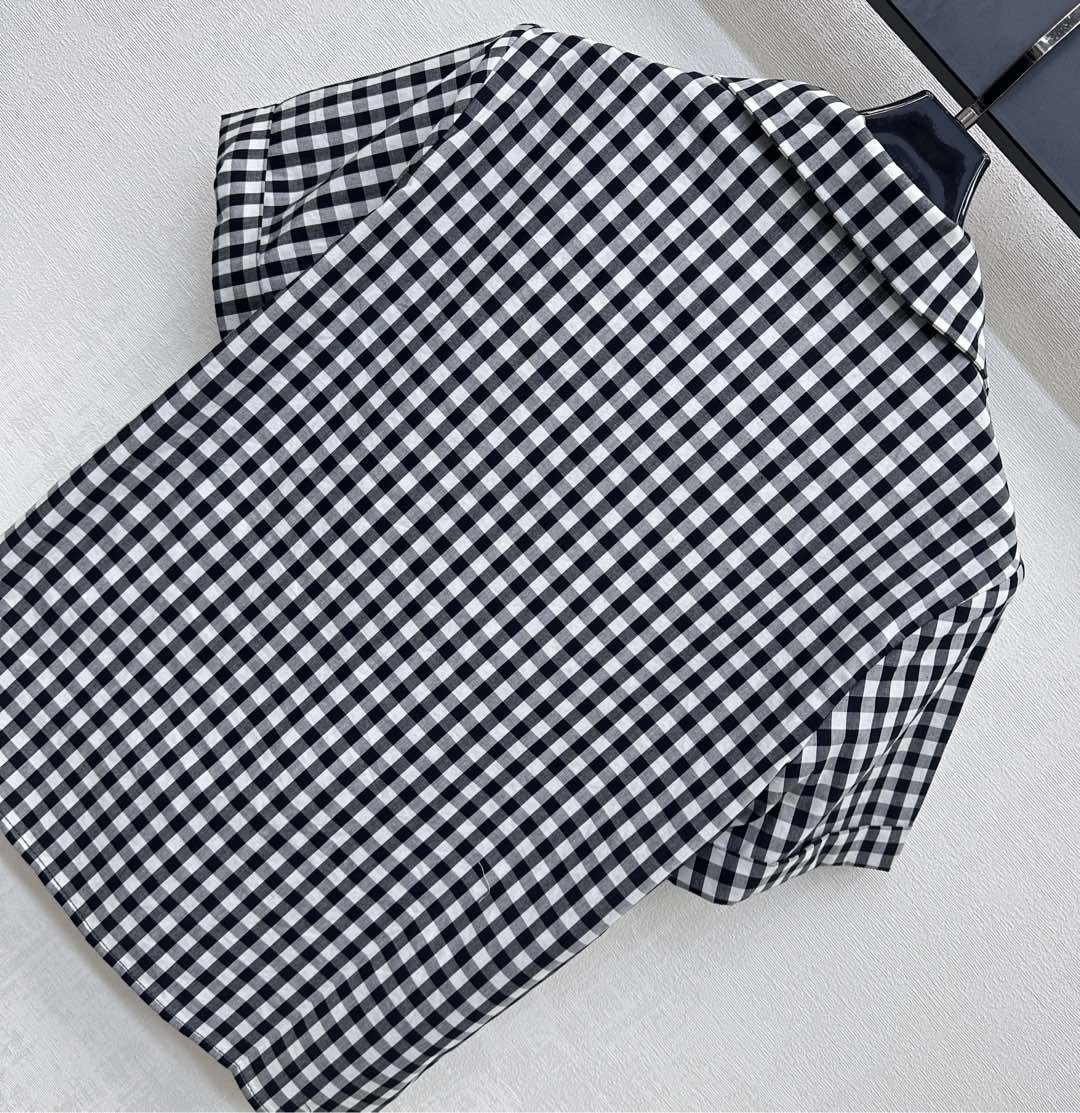 MIU 25S SHORT SLEEVE PLAID SHIRT 264708