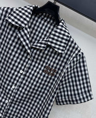 MIU 25S SHORT SLEEVE PLAID SHIRT 264708
