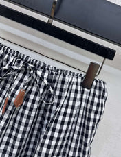 MIU 25S PLAID MINI SKIRT WITH DRAWSTRING 264707