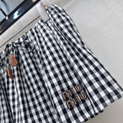 MIU 25S PLAID MINI SKIRT WITH DRAWSTRING 264707