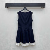 MIU 25S PLEATED VEST DRESS IN ACETATE 264603