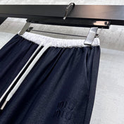 MIU 25S WIDE LEG PANTS WITH DRAWSTRING 264585