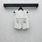 CHANEL SLEEVELESS BUTTONED BLAZER 274758