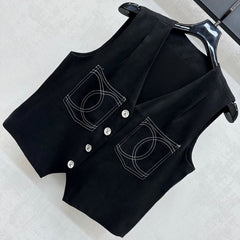 CHANEL SLEEVELESS BUTTONED BLAZER 274755