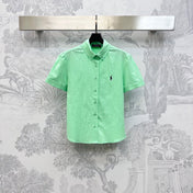 RALPH LAUREN SHORT-SLEEVE SHIRT LIGHT TEAL 274780