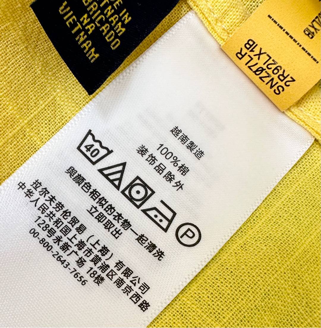 RALPH LAUREN SHORT-SLEEVE SHIRT YELLOW 274779
