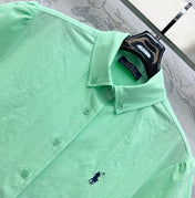 RALPH LAUREN SHORT-SLEEVE SHIRT LIGHT TEAL 274780